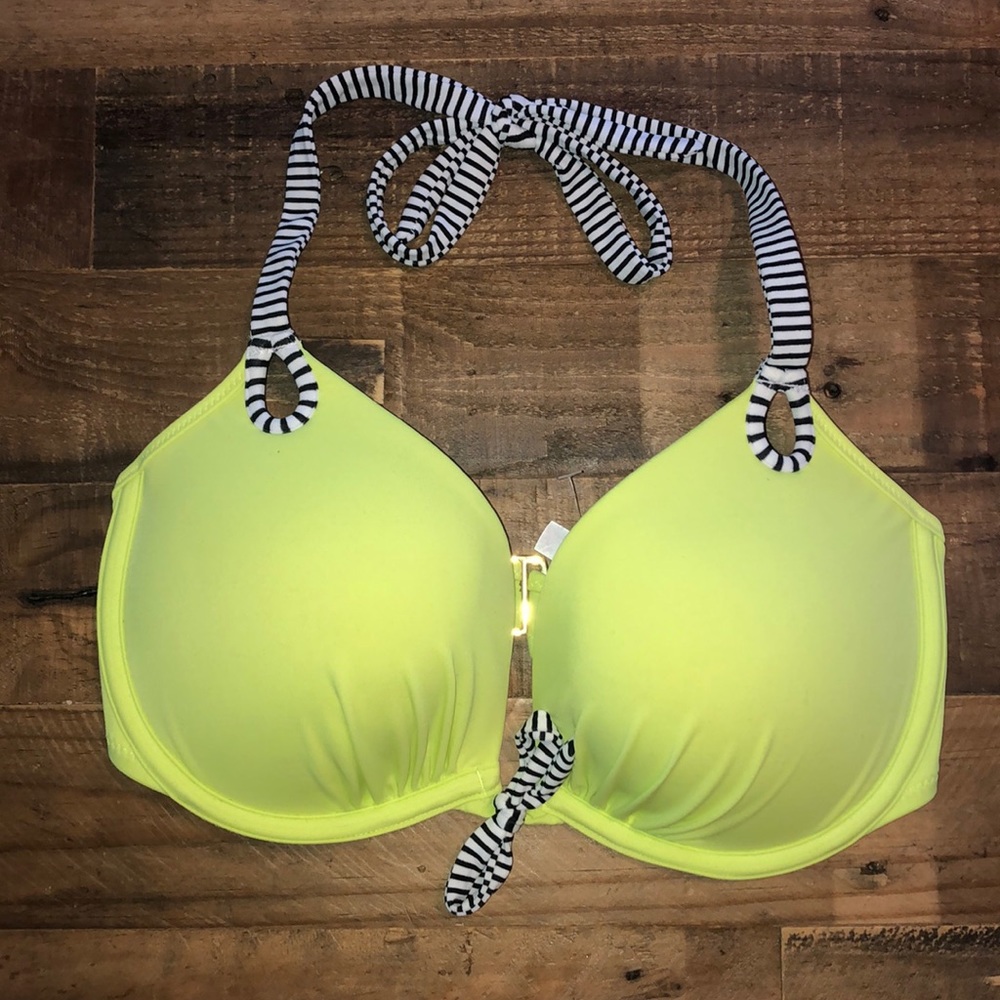 Victoria Secret Swim 34DD Neon Yellow Bikini Top